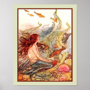 "The Little Mermaid" ca. 1920s by Eleanor Abbott Poster