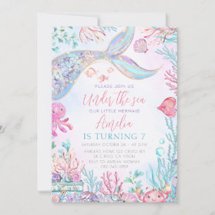 The Little Mermaid Under the Sea Birthday  Invitation