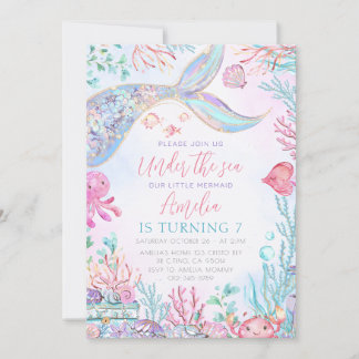 The Little Mermaid Under the Sea Birthday Invitation