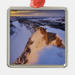 The Little Missouri River in winter in Metal Tree Decoration