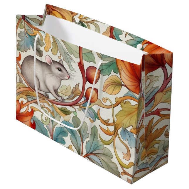 The little mouse on the leaves large gift bag (Front Angled)