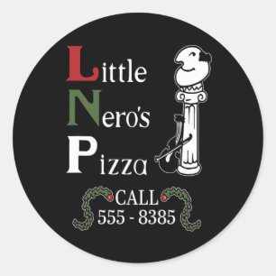 The Little Nero's Pizza Christmas Classic Round Sticker