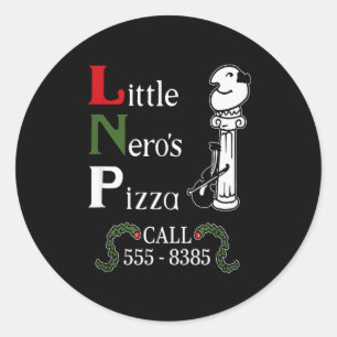 The Little Nero's Zza Christmas, Funny Christmas Classic Round Sticker