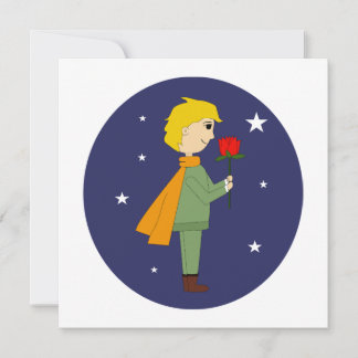 The little prince admiring his rose