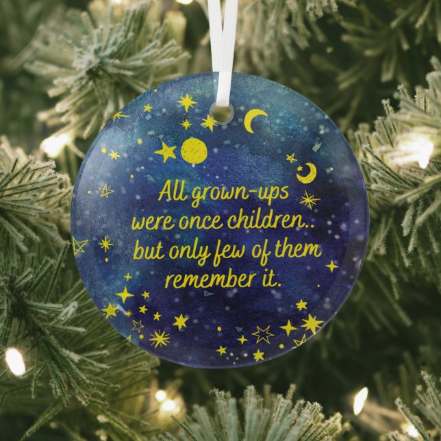 The little Prince Quote with stars Glass Tree Decoration (Insitu)