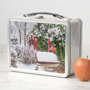 The Little Red Bridge Metal Lunch Box