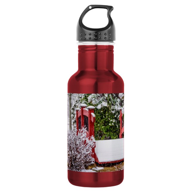 The Little Red Bridge Stainless Steel Water Bottle (Front)