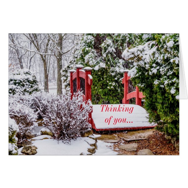The Little Red Bridge Thinking of You Card (Front Horizontal)