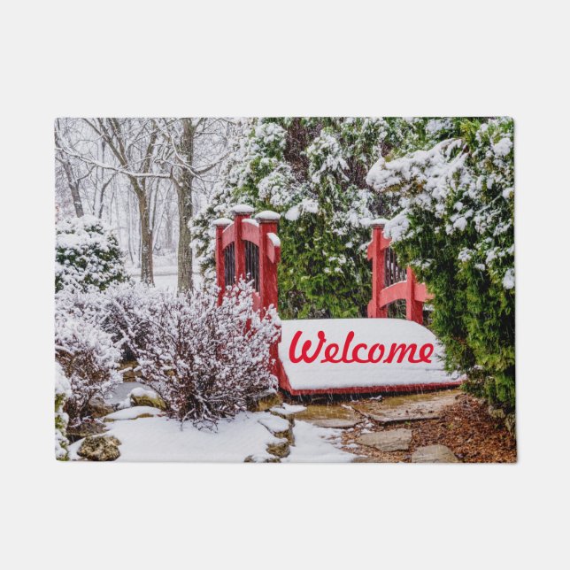 The Little Red Bridge Welcome Doormat (Front)