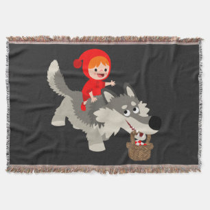 The Little Red Riding Hood And The Wolf Throw Blanket
