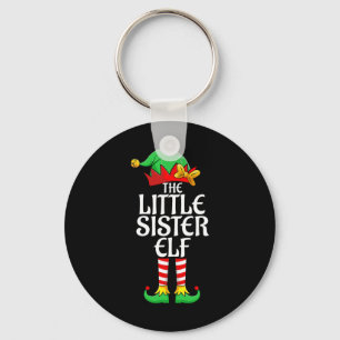 The Little Sister Elf Xmas Matching Christmas Fami Key Ring