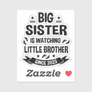 The little sister takes care of the big brother in