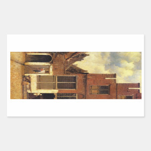 The little street by Johannes Vermeer Rectangular Sticker