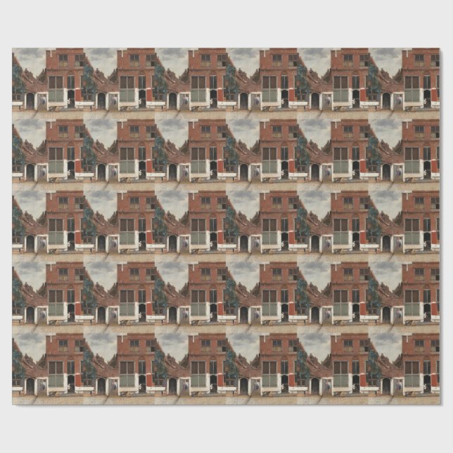 The Little Street by Johannes Vermeer Wrapping Paper (Flat)