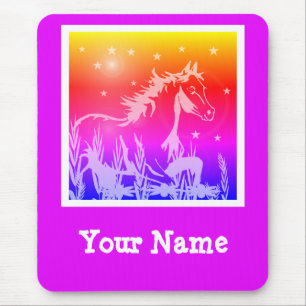 The little sweet pony,pink mouse pad