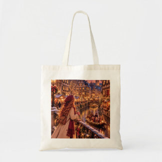 The Little Travel Girl Colmar Christmas Canvas Tote Bag