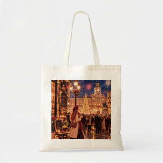 The Little Travel Girl Madrid New Year Canvas Tote Bag