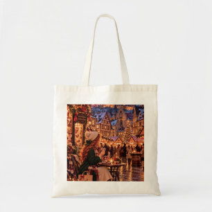 The Little Travel Girl Nuremberg Christmas Canvas Tote Bag