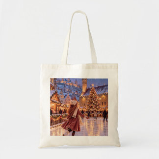 The Little Travel Girl Tallinn Christmas Canvas  Tote Bag