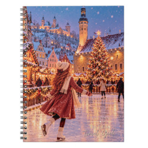 The Little Travel Girl Tallinn Christmas Skating Notebook