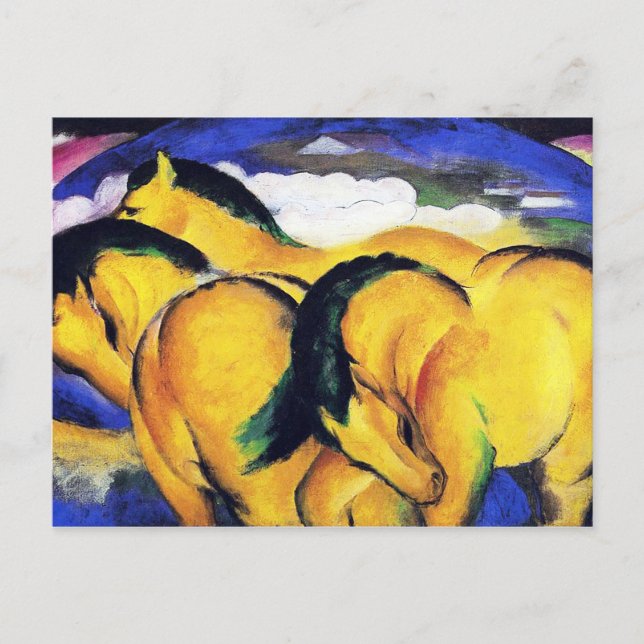 The little yellow horses by Franz Marc Postcard (Front)