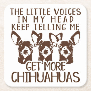 The Littles Voices Get More Chihuahuas Square Paper Coaster