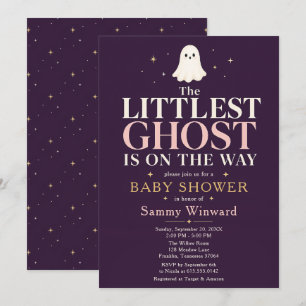 The Littlest Ghost Halloween Baby Shower Invitation