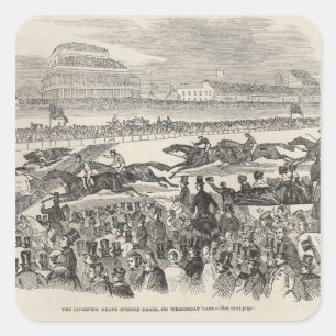 The Liverpool Grand Steeple Chase on Wednesday Square Sticker