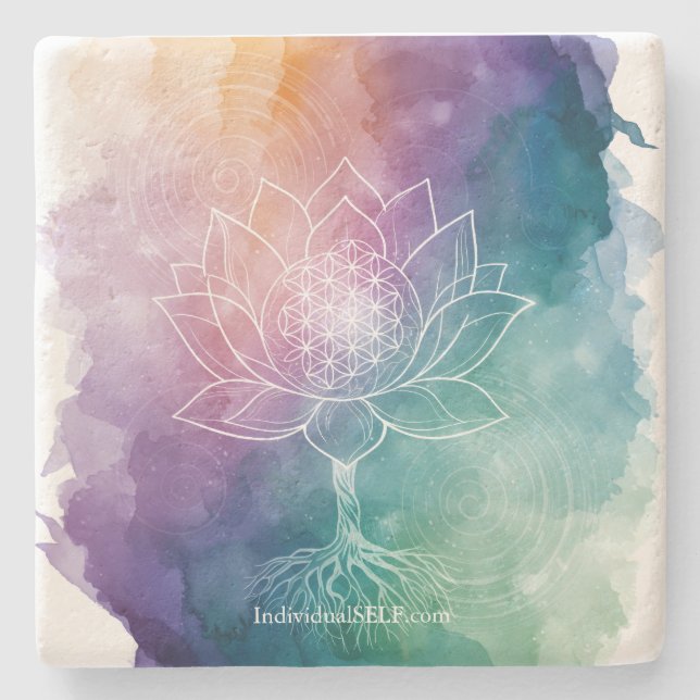 The Living Blueprint Stone Coaster (Front)