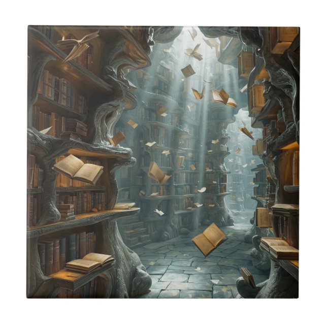 The Living Library Ceramic Tile (Front)