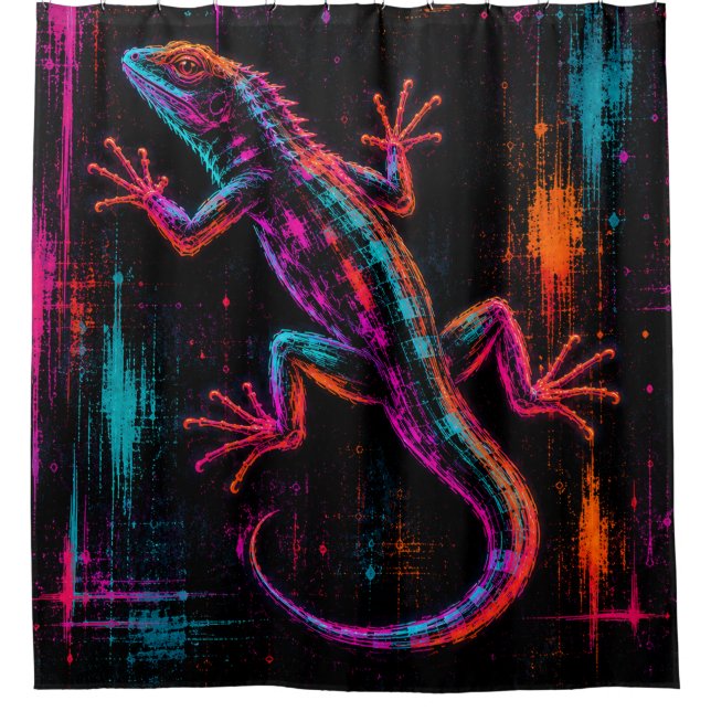 The Lizard Shower Curtain (Front)