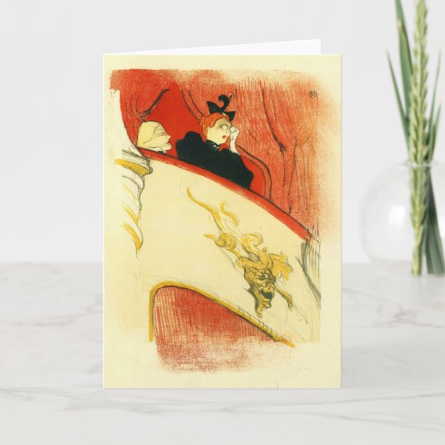 The loge with a gold mas by Toulouse-Lautrec Card (Front)