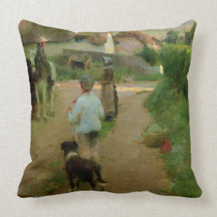 The Loiterers, 1888 (oil on canvas) Cushion