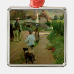 The Loiterers, 1888 (oil on canvas) Metal Tree Decoration