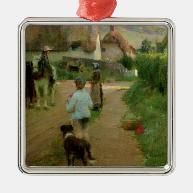 The Loiterers, 1888 (oil on canvas) Metal Tree Decoration (Front)
