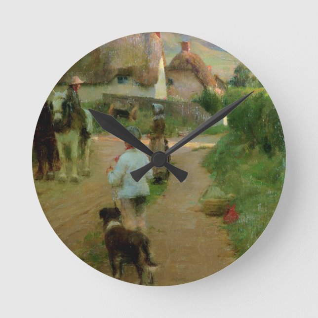 The Loiterers, 1888 (oil on canvas) Round Clock (Front)