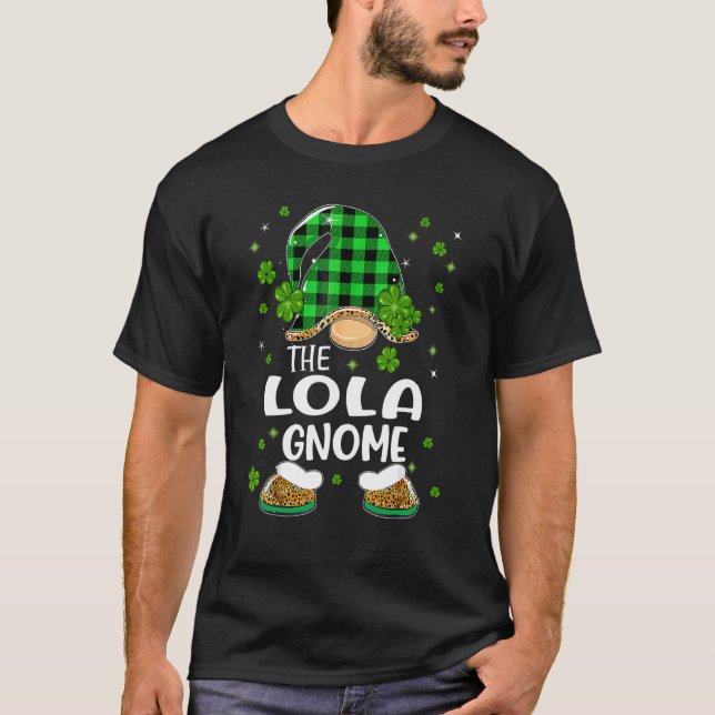 The Lola Gnome Shamrock St Patricks Day T-Shirt (Front)