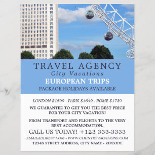 The London Eye, London City, Travel Agency Flyer