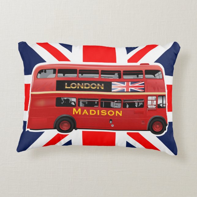 The London Red Bus Decorative Cushion (Back)
