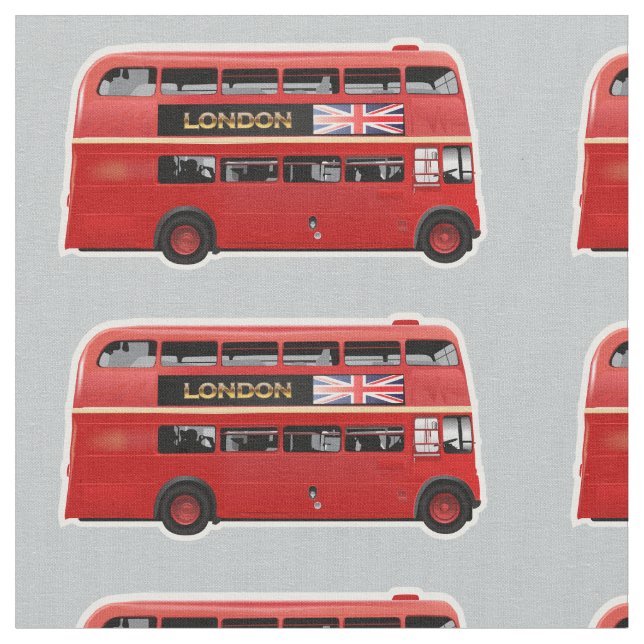 The London Red Bus Fabric (Close Up)