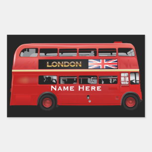 The London Red Bus Rectangular Sticker
