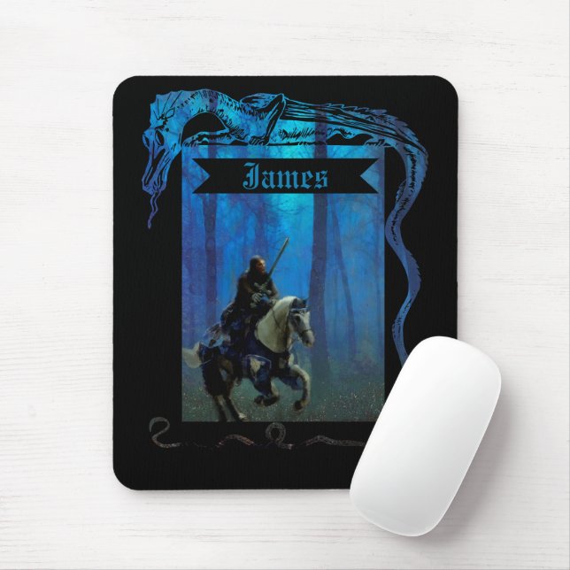 The Lone Knight: A Journey Through the Mist Mouse Pad (With Mouse)