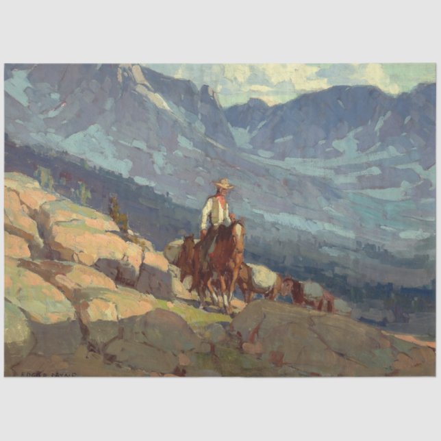 “The Lone Packer” Western Art by Edgar Payne Tissue Paper (Front)