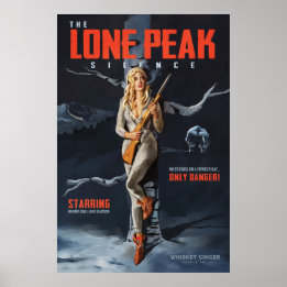 "The Lone Peak Silence" Retro Ski Pinup Movie Poster