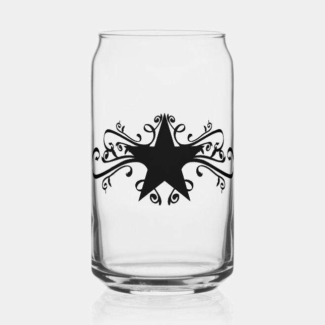 The Lone Star Accented  Can Glass (Front)