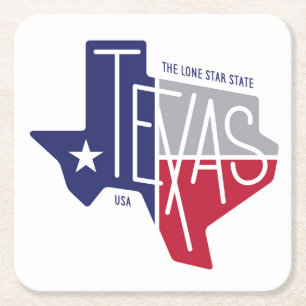 The Lone Star State Square Paper Coaster