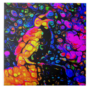 The Lonely Bird 4: Liquid Art Style Ceramic Tile