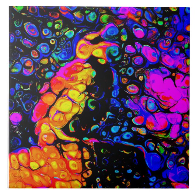 The Lonely Bird 4:  Liquid Art Style  Ceramic Tile (Front)