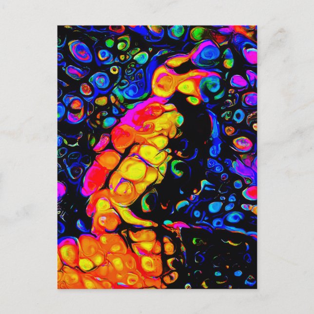 The Lonely Bird 4:  Liquid Art Style  Postcard (Front)