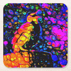 The Lonely Bird 4: Liquid Art Style Square Paper Coaster